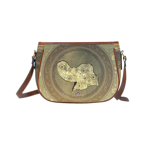 Mandala of cute elephant Saddle Bag/Small (Model 1649) Full Customization