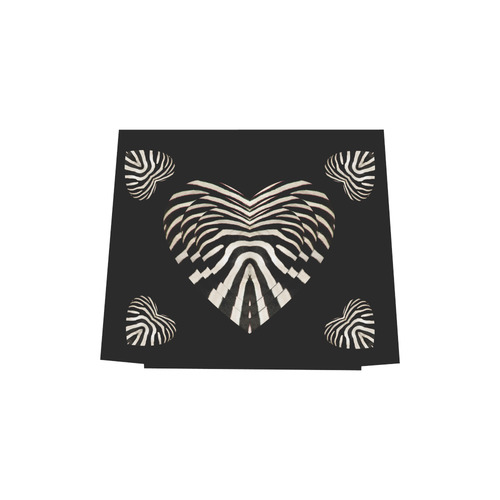 Black and White Zebra Fur Love Hearts Euramerican Tote Bag/Small (Model 1655)