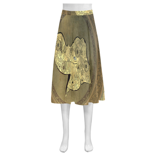 Mandala of cute elephant Mnemosyne Women's Crepe Skirt (Model D16)