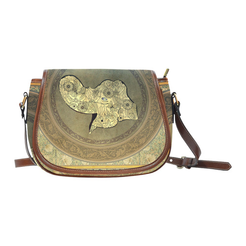 Mandala of cute elephant Saddle Bag/Small (Model 1649) Full Customization