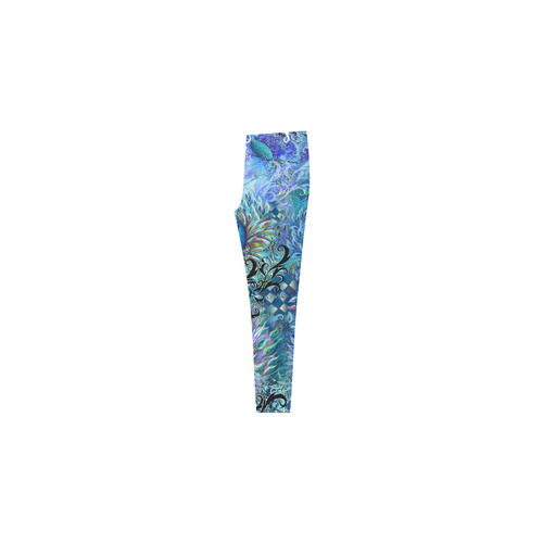 Peacock Flowers Colorful Print Leggings by Juleez Cassandra Women's Leggings (Model L01)