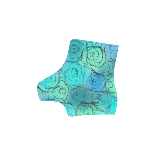 Blue Pastel Roses. Inspired by the Magic Island of Gotland. Martin Boots For Women Model 1203H