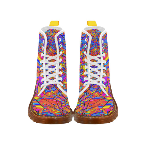 Stained Glass Art Print Marten Style Boots by Juleez Martin Boots For Women Model 1203H