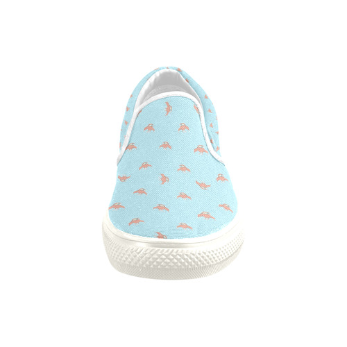 Spaceship Cartoon Pattern Drawing Slip-on Canvas Shoes for Kid (Model 019)