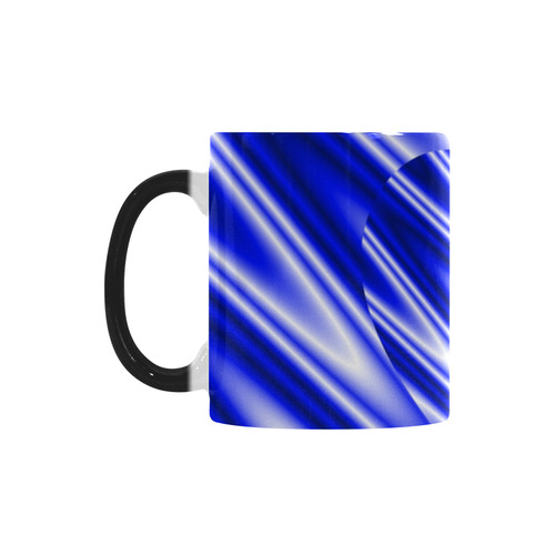 Blue Zig Zags Love Heart Custom Morphing Mug