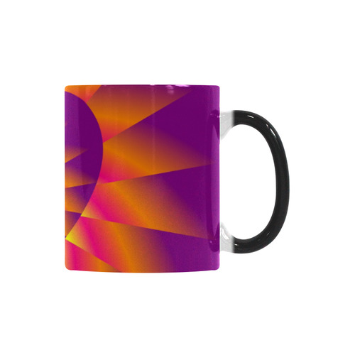 Orange Beams on Purple Love Heart Custom Morphing Mug