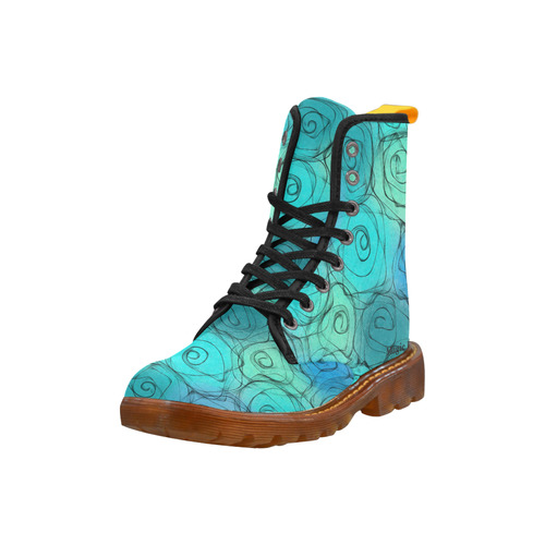 Blue Pastel Roses. Inspired by the Magic Island of Gotland. Martin Boots For Women Model 1203H