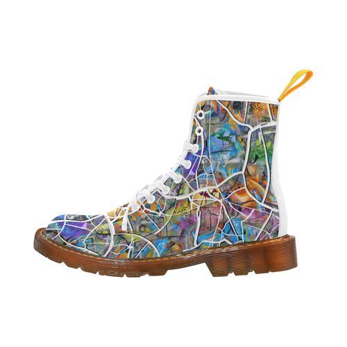 Cracked Colorful Print Martin Boots Martin Boots For Women Model 1203H