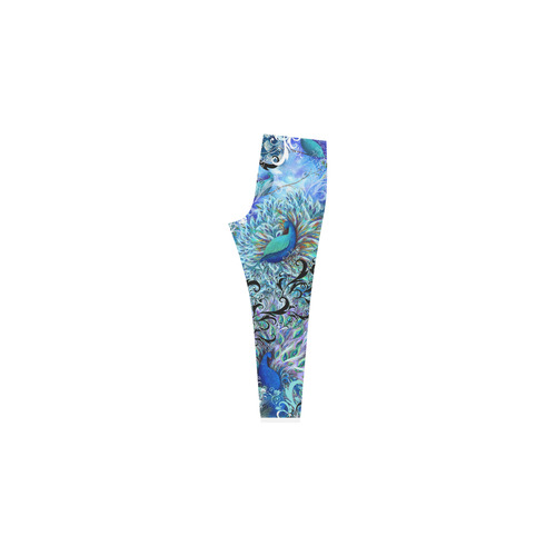 Peacock Flowers Colorful Print Leggings by Juleez Cassandra Women's Leggings (Model L01)