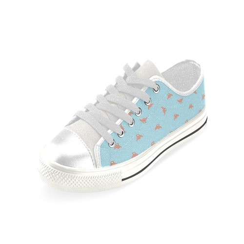 Spaceship Cartoon Pattern Drawing Low Top Canvas Shoes for Kid (Model 018)