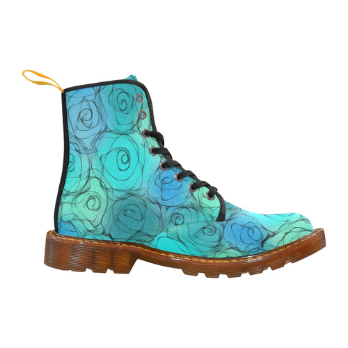 Blue Pastel Roses. Inspired by the Magic Island of Gotland. Martin Boots For Women Model 1203H