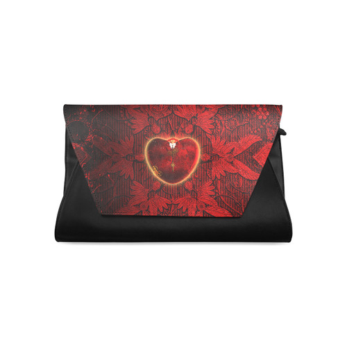 Heart on vintage background Clutch Bag (Model 1630)