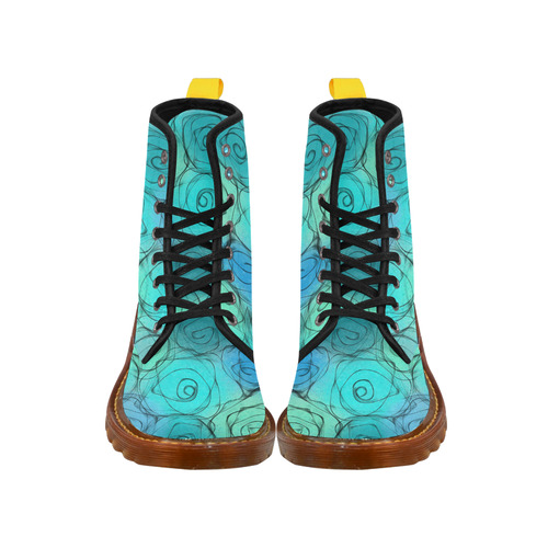 Blue Pastel Roses. Inspired by the Magic Island of Gotland. Martin Boots For Women Model 1203H