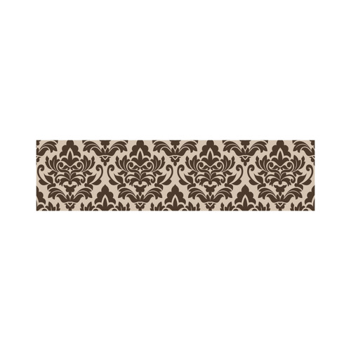 Brown Cream Damask Pattern Cosmetic Bag/Large (Model 1658)