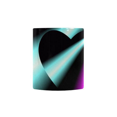 Pink & Turquoise Laser Beams Love Heart Custom Morphing Mug