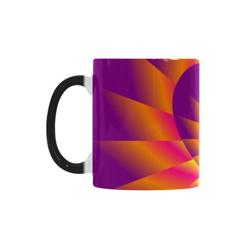 Orange Beams on Purple Love Heart Custom Morphing Mug
