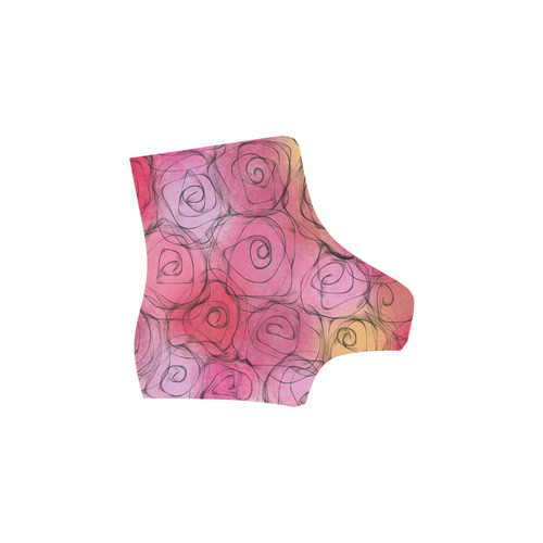 Red Pastel Roses. Inspired by the Magic Island of Gotland. Martin Boots For Women Model 1203H