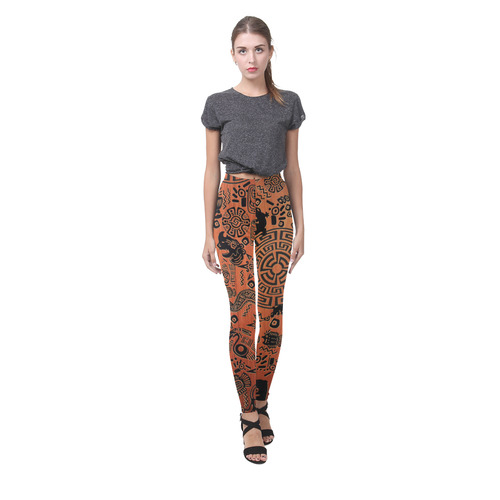 Mayan Primitive Symbol Print Leggings Cassandra Women's Leggings (Model L01)