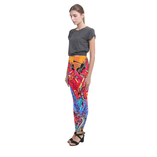 Colorful Music Art Print Leggings Jazz Cassandra Women's Leggings (Model L01)
