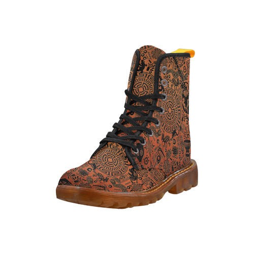 Mayan Primitive Print Art Boots Martin Boots For Men Model 1203H