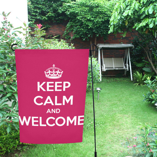 Keep calm and Welcome Garden Flag 12‘’x18‘’（Without Flagpole）