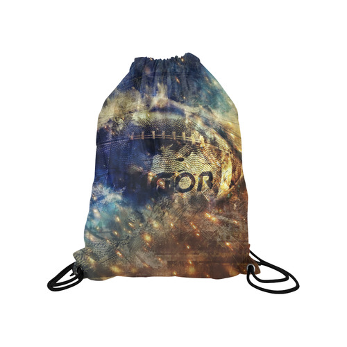 Abstract american football Medium Drawstring Bag Model 1604 (Twin Sides) 13.8"(W) * 18.1"(H)