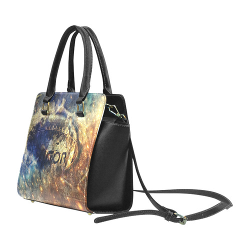 Abstract american football Rivet Shoulder Handbag (Model 1645)