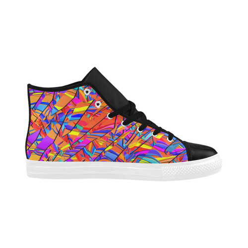 Crazy Color Shards Print High Top Sneaker Aquila High Top Microfiber Leather Women's Shoes (Model 032)