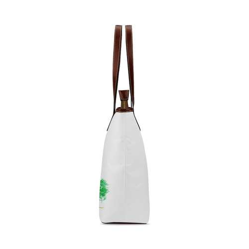 Happy Easter with eggs ~ white Shoulder Tote Bag (Model 1646)