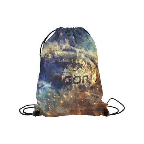 Abstract american football Medium Drawstring Bag Model 1604 (Twin Sides) 13.8"(W) * 18.1"(H)