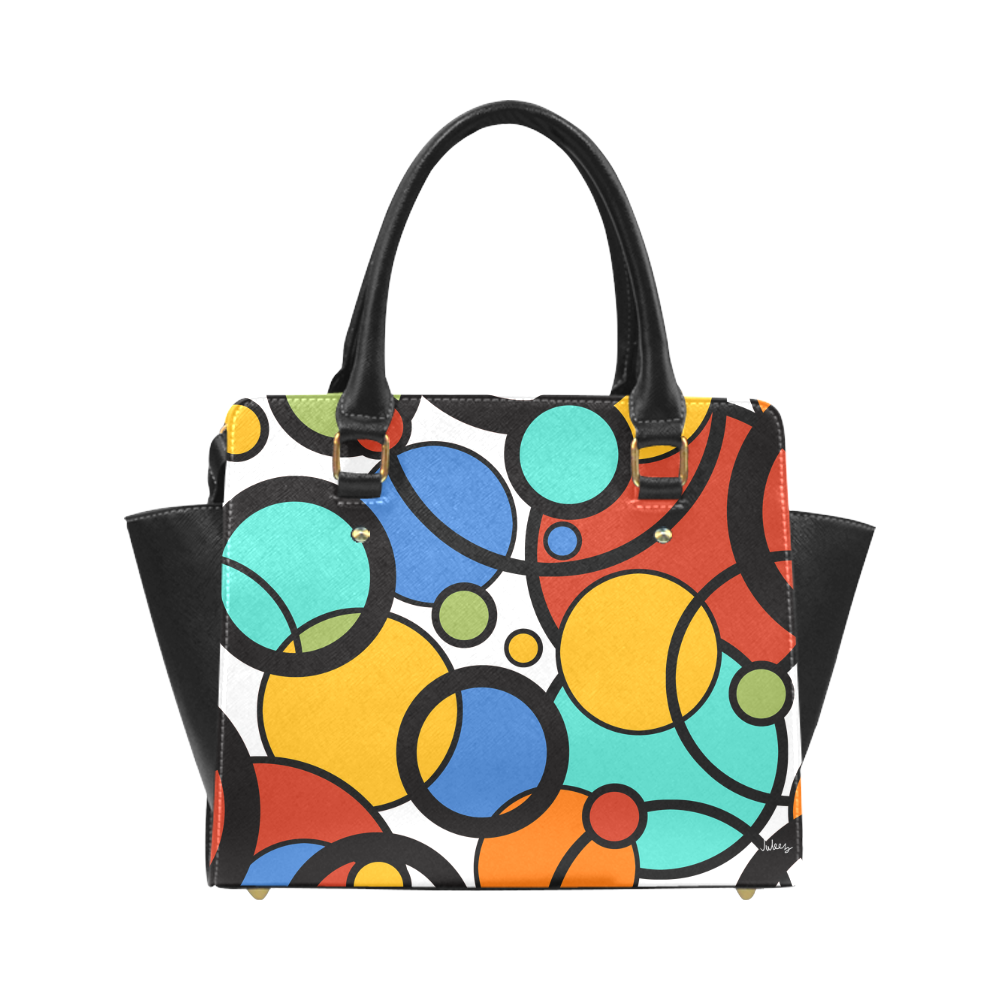 Pop Art Colored Dots Graphic Print Purse Classic Shoulder Handbag