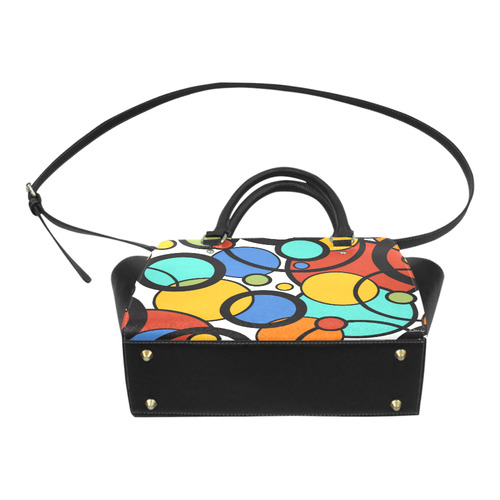 Pop Art Colored Dots Graphic Print Purse Classic Shoulder Handbag