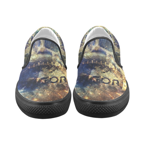 Abstract american football Slip-on Canvas Shoes for Men/Large Size (Model 019)