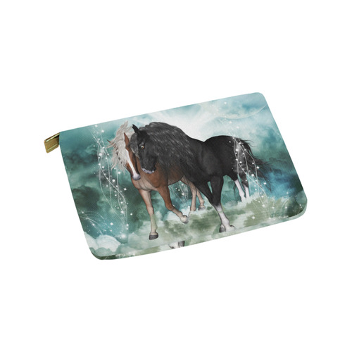 The wonderful couple horses Carry-All Pouch 9.5''x6''