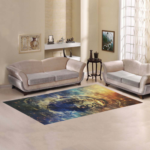 Abstract american football Area Rug 7'x3'3''