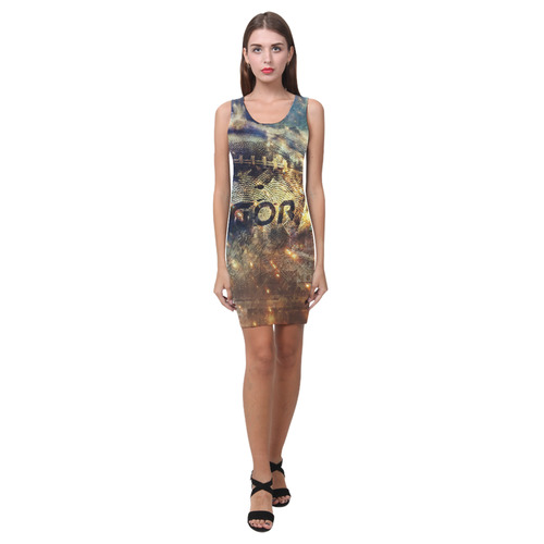 Abstract american football Medea Vest Dress (Model D06)