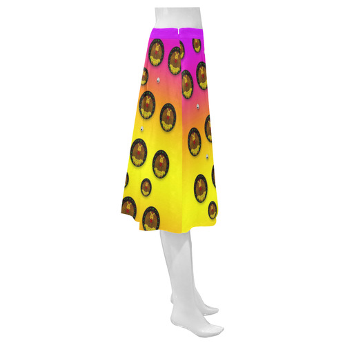 Dancing ant in love and pop art Mnemosyne Women's Crepe Skirt (Model D16)