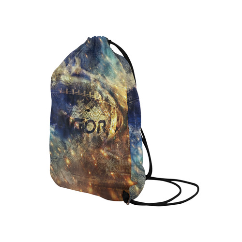 Abstract american football Medium Drawstring Bag Model 1604 (Twin Sides) 13.8"(W) * 18.1"(H)