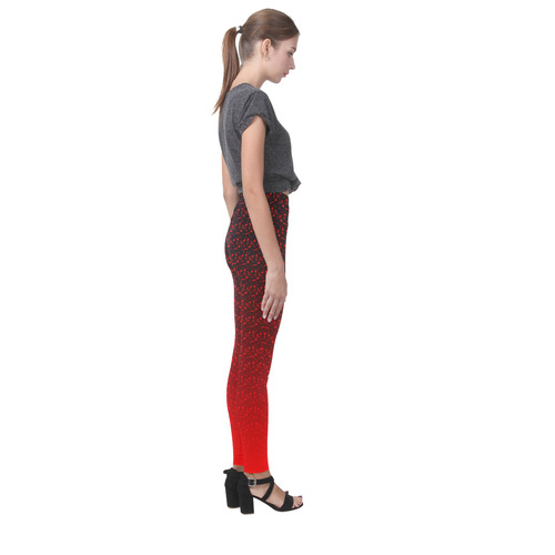 Red Hot Music Notes Pattern Cassandra Women's Leggings (Model L01)