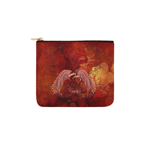 Music, clef and wings Carry-All Pouch 6''x5''
