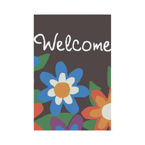 Welcome Flower Garden Flag 12‘’x18‘’（Without Flagpole）