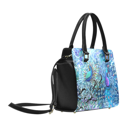 Peacock Feather Colorful Print Purse by Juleez Classic Shoulder Handbag (Model 1653)