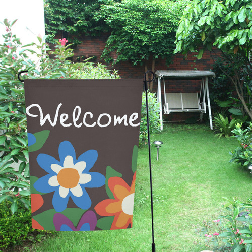 Welcome Flower Garden Flag 12‘’x18‘’（Without Flagpole）