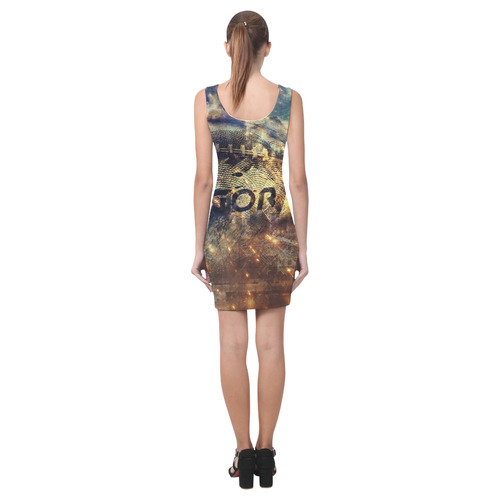 Abstract american football Medea Vest Dress (Model D06)