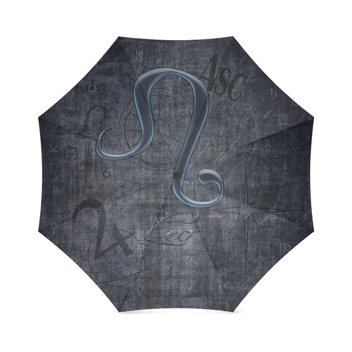 Zodiac Sign Leo in Grunge Style Foldable Umbrella (Model U01)