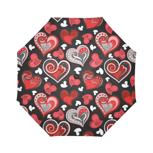 Cute Red White Hearts Dotted Pattern