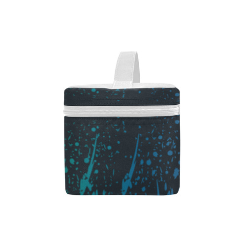 Blue and Green Paint Splatter Cosmetic Bag/Large (Model 1658)