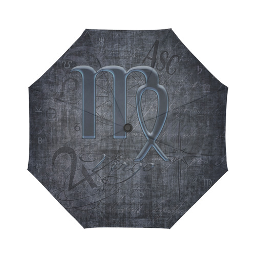 Zodiac Sign Virgo in Grunge Style Auto-Foldable Umbrella (Model U04)