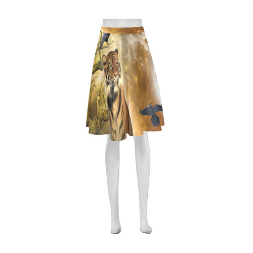 Awesome itger in the night Athena Women's Short Skirt (Model D15)