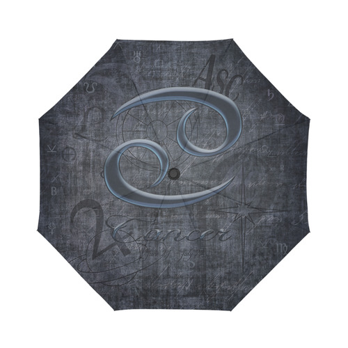 Zodiac Sign Cancer in Grunge Style Auto-Foldable Umbrella (Model U04)